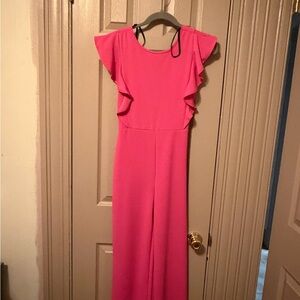 Vibrant Pink Ruffle Jumpsuit